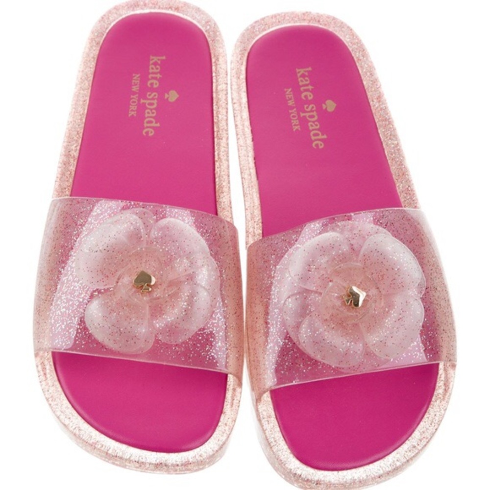 NWOB Kate Spade Pink Splash Glitter Jelly Sandals
